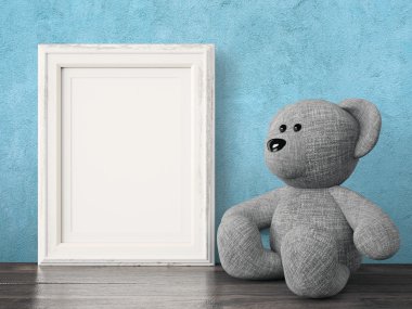 Boş modern stil çerçevesi, 3d render