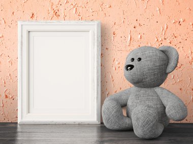 Boş modern stil çerçevesi, 3d render