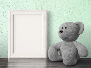 Boş modern stil çerçevesi, 3d render