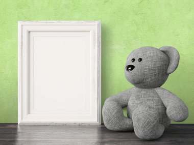 Boş modern stil çerçevesi, 3d render