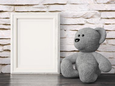 Boş modern stil çerçevesi, 3d render