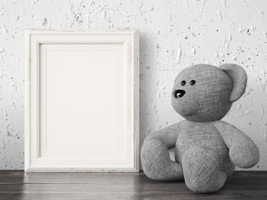 Boş modern stil çerçevesi, 3d render