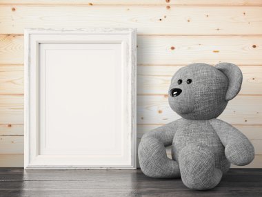 Boş modern stil çerçevesi, 3d render