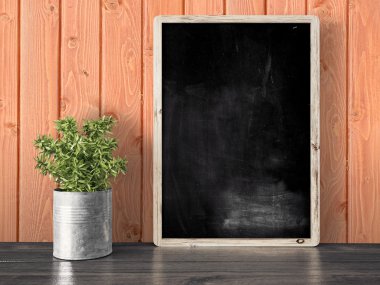 Boş siyah kara tahta, 3d render