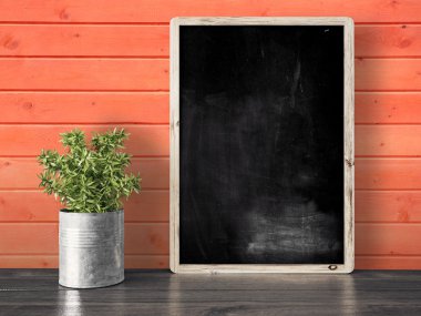 Boş siyah kara tahta, 3d render