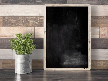 Boş siyah kara tahta, 3d render