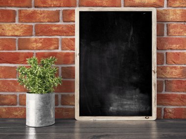 Boş siyah kara tahta, 3d render