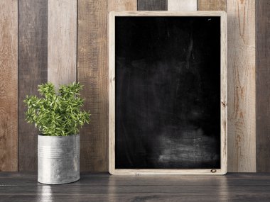Boş siyah kara tahta, 3d render