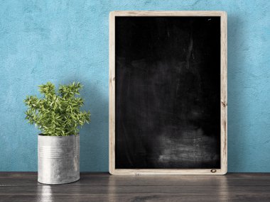 Boş siyah kara tahta, 3d render