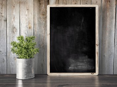 Boş siyah kara tahta, 3d render