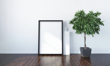 Modern parlak iç. 3D render