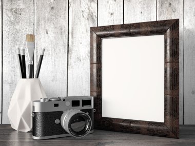 Boş modern stil çerçevesi, 3d render