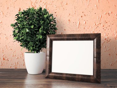 Boş modern stil çerçevesi, 3d render