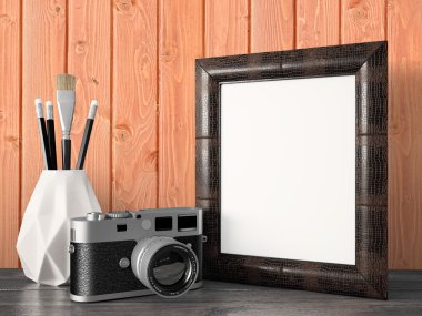Boş modern stil çerçevesi, 3d render