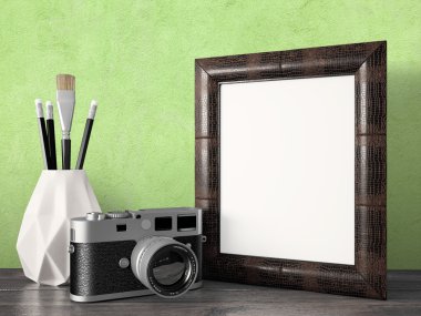 Boş modern stil çerçevesi, 3d render
