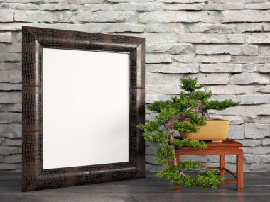 Boş modern stil çerçevesi, 3d render