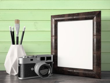 Boş modern stil çerçevesi, 3d render