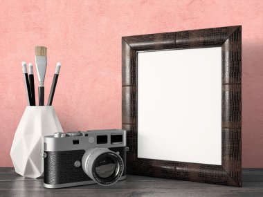 Boş modern stil çerçevesi, 3d render
