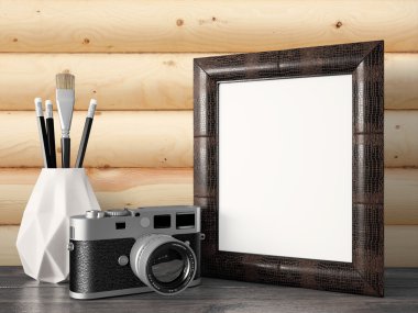 Boş modern stil çerçevesi, 3d render