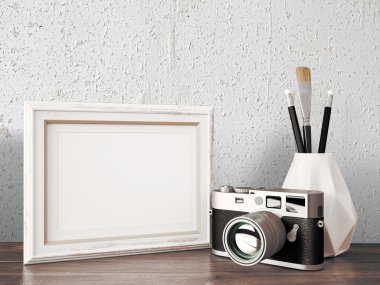 Boş modern stil çerçevesi, 3d render