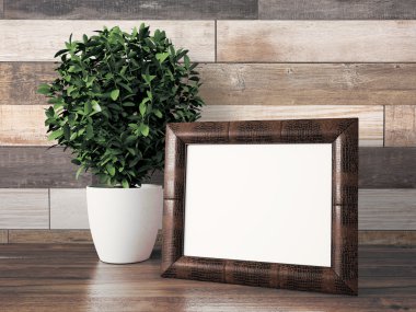 Boş modern stil çerçevesi, 3d render
