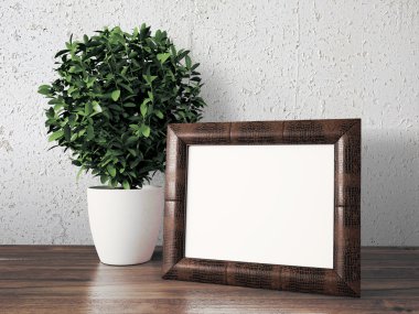 Boş modern stil çerçevesi, 3d render