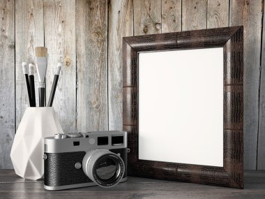 Boş modern stil çerçevesi, 3d render