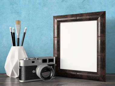 Boş modern stil çerçevesi, 3d render