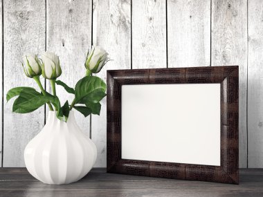 Boş modern stil çerçevesi, 3d render