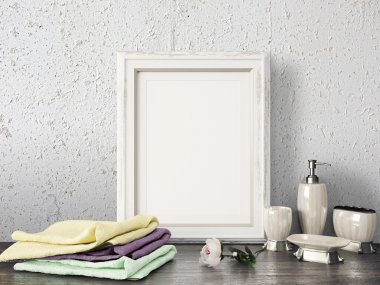 Boş modern stil çerçevesi, 3d render