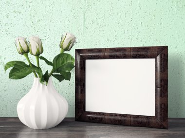 Boş modern stil çerçevesi, 3d render