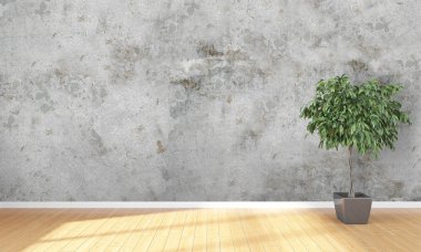 Modern parlak iç. 3D render