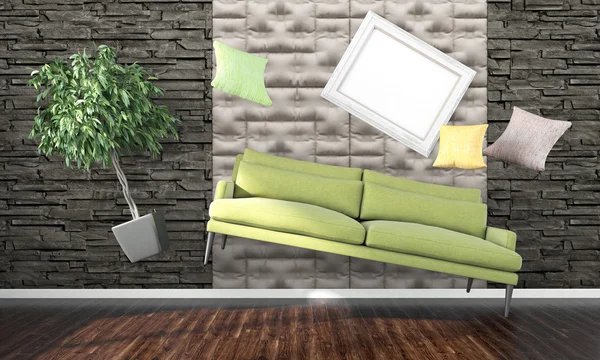 Moderne lichte interieur. 3D render — Stockfoto