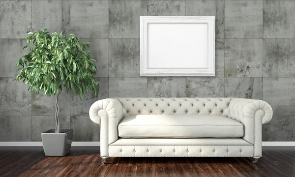 Modern parlak iç. 3D render — Stok fotoğraf