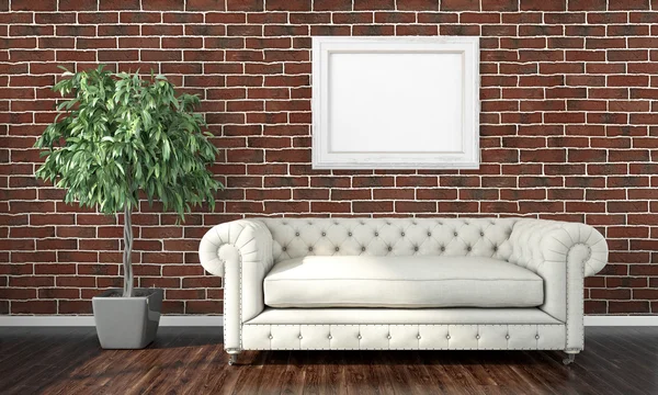 Modern, világos belső tereiben. 3D render — Stock Fotó