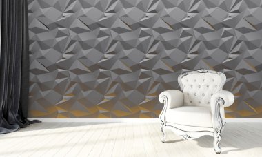 Modern parlak iç. 3D render