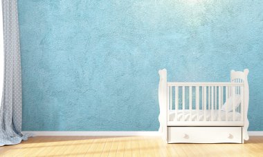 Modern boş çocuk odası. 3D render