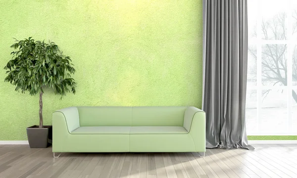 Modern parlak iç. 3D render