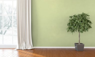 Boş parlak iç. 3D render