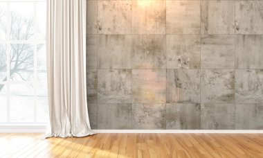 Boş parlak iç. 3D render