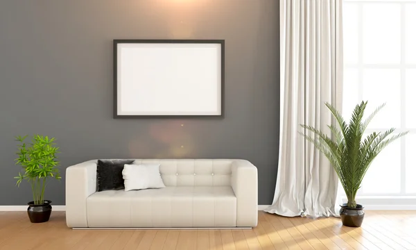 Modern, világos belső tereiben. 3D render — Stock Fotó