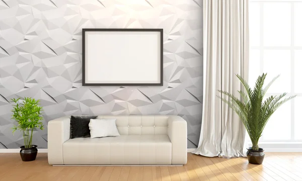 Interior luminoso moderno. Renderizado 3D — Foto de Stock