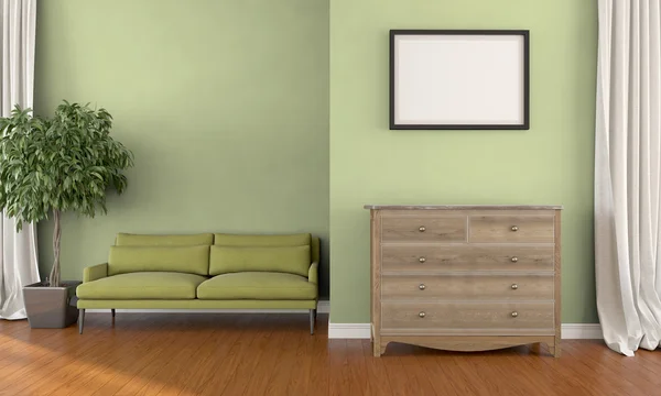 Modern parlak iç. 3D render