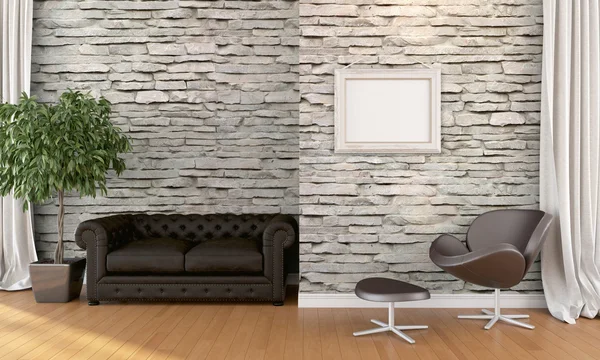 Modern, világos belső tereiben. 3D render — Stock Fotó