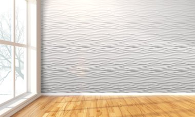 Modern boş iç. 3D render