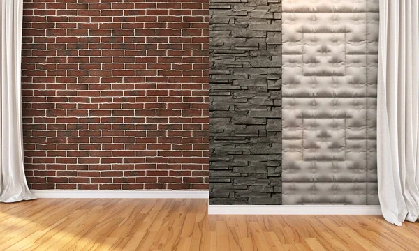 Interior vazio moderno. Renderização 3D — Fotografia de Stock