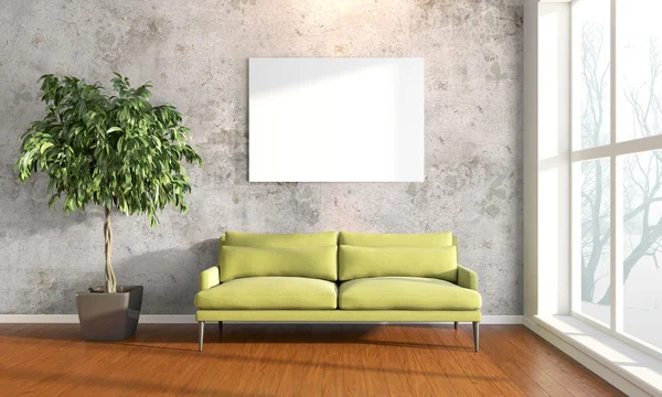 Moderne lichte interieur. 3D render — Stockfoto
