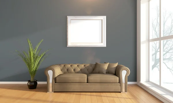 현대 밝은 인테리어. 3d 렌더링 — 스톡 사진