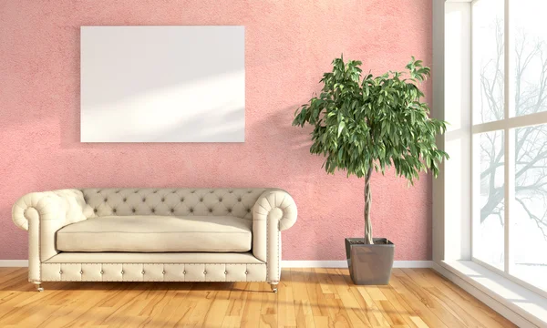 Modern, világos belső tereiben. 3D render — Stock Fotó