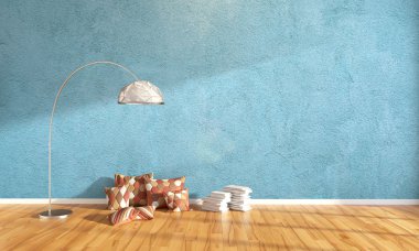 Modern parlak iç. 3D render